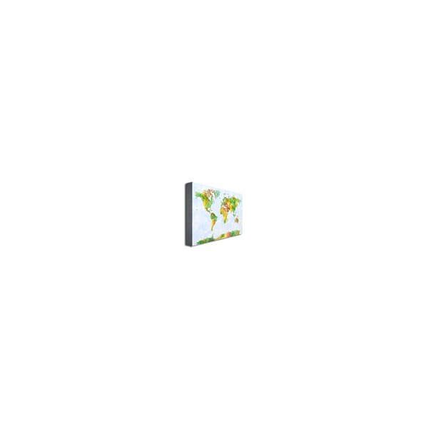Michael Tompsett 'Watercolor World Map III' Canvas Art,30x47